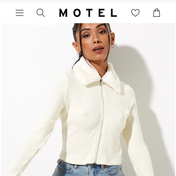 Motel Rocks Loria fur cardigan white - Picture 6 of 6